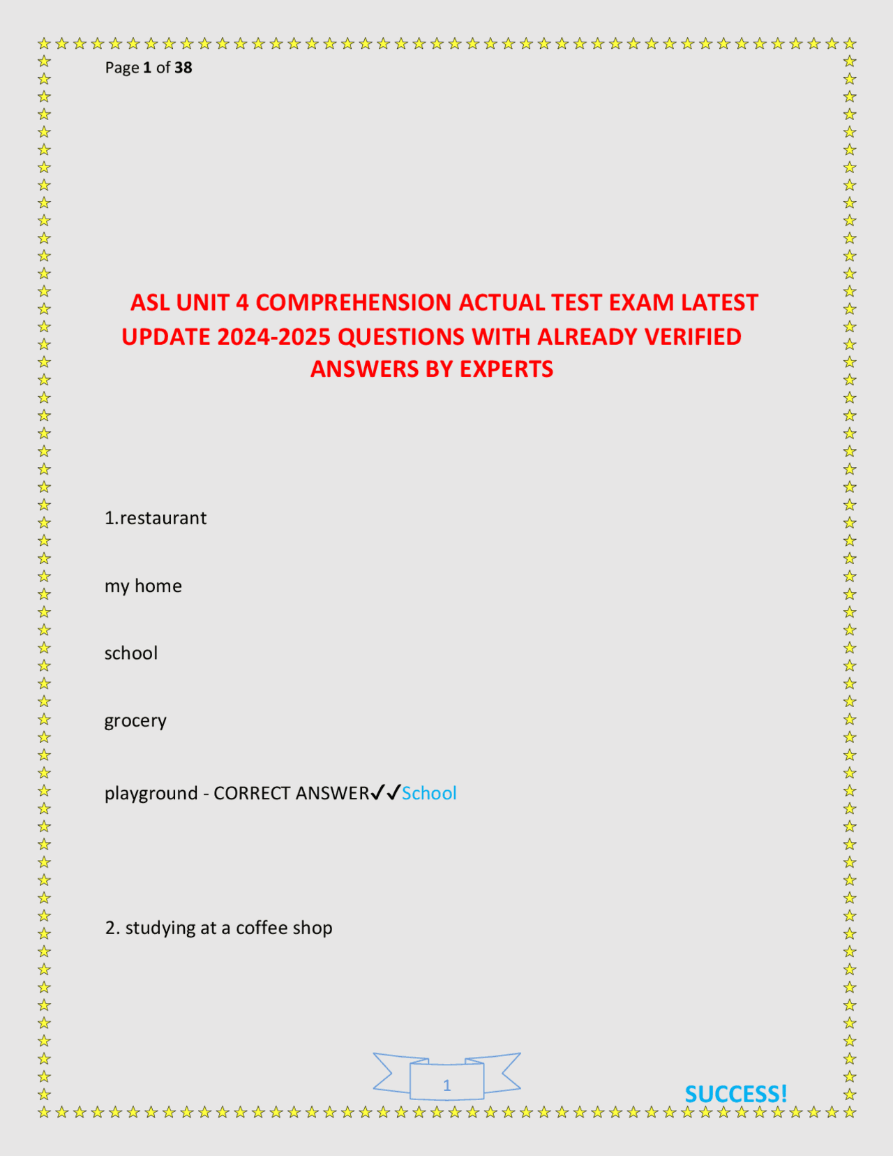 Army Sharp Alms Exam Answers