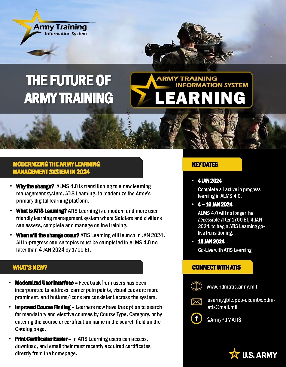 The Army Training Information System An Overview And Update ArmyConnect 