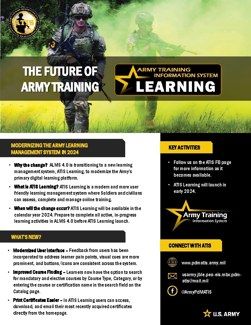 The Army Training Information System An Overview And Update ArmyConnect 