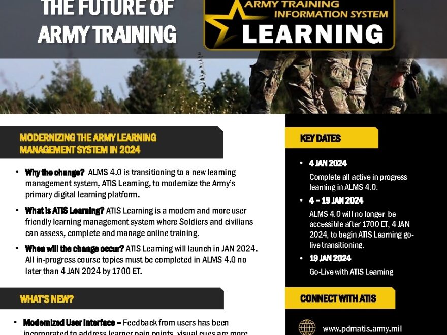The Army Training Information System An Overview And Update ArmyConnect